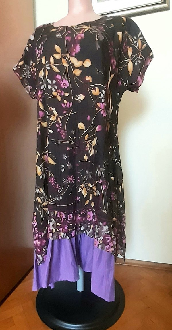 Desenli Bohem rahat Elbise - Görsel 2