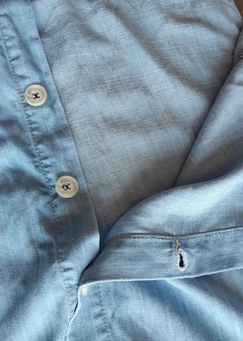 Düğmeli Mavi Kadın Denim Etek - Görsel 7