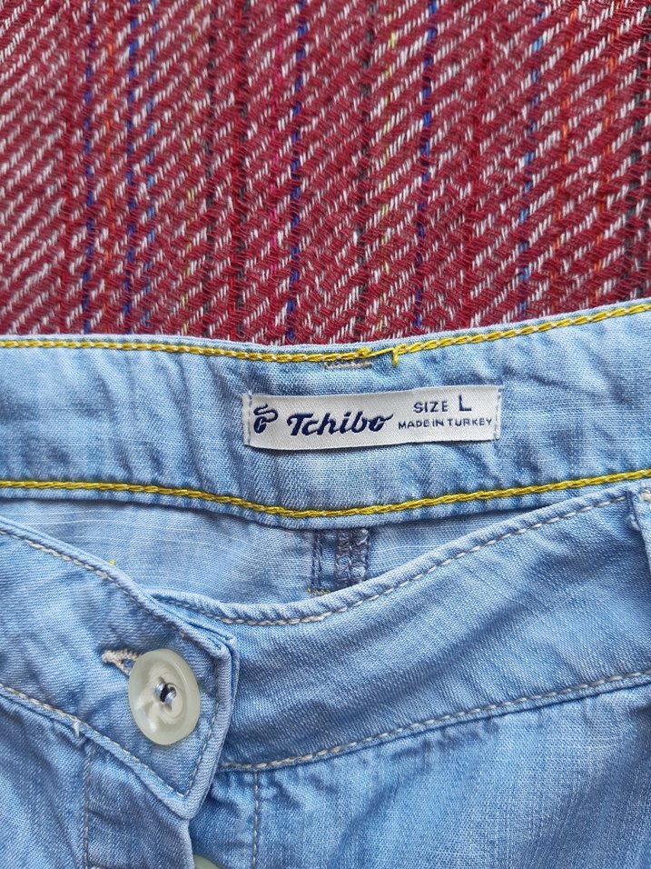 Düğmeli Mavi Kadın Denim Etek - Görsel 3