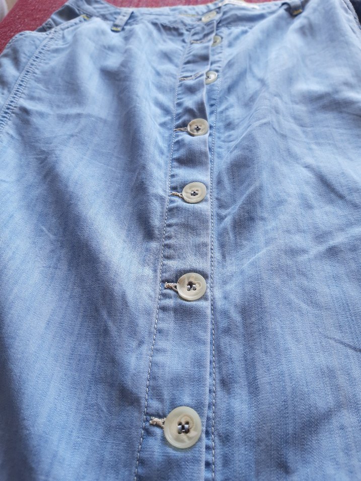 Düğmeli Mavi Kadın Denim Etek - Görsel 5