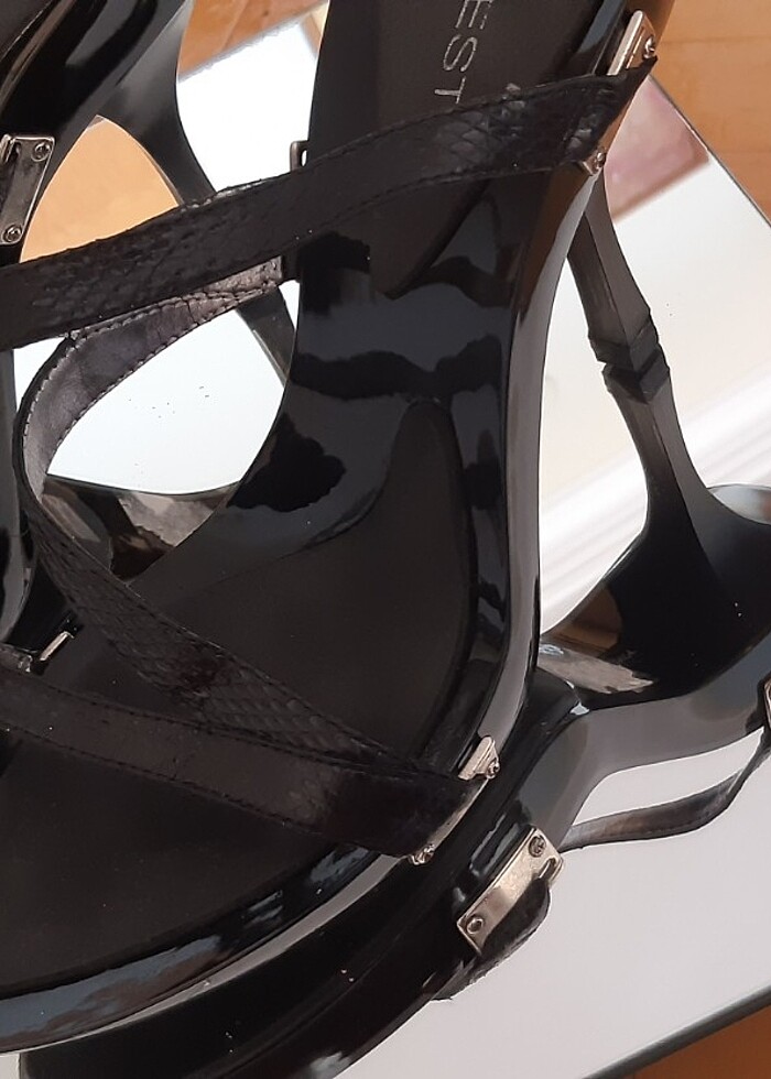 Nine West siyah rugan şık - Görsel 4