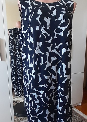 Kolsuz Lacivert Midi Elbise - Görsel 8