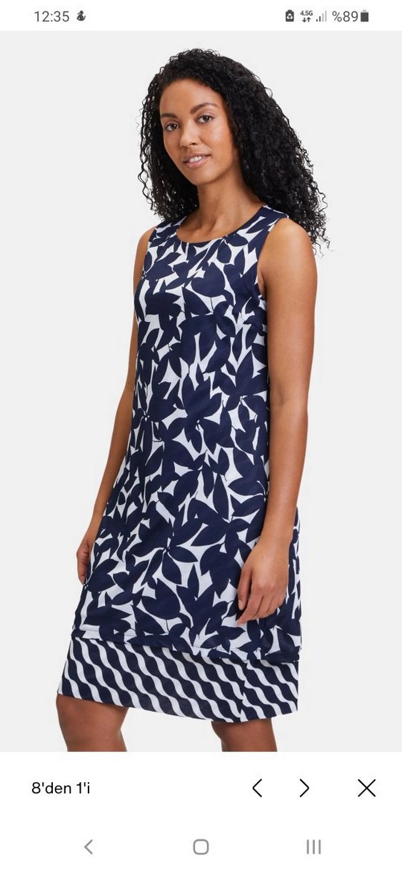 Kolsuz Lacivert Midi Elbise - Görsel 2