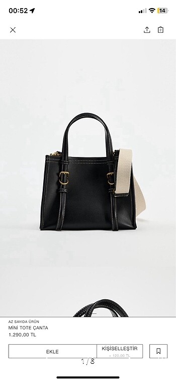 Zara mini tote çanta
