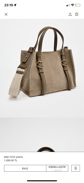 Zara Zara mini tote çanta