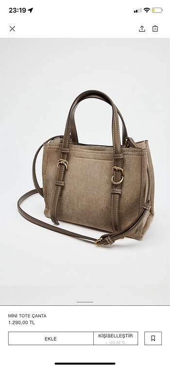  Beden Zara mini tote çanta