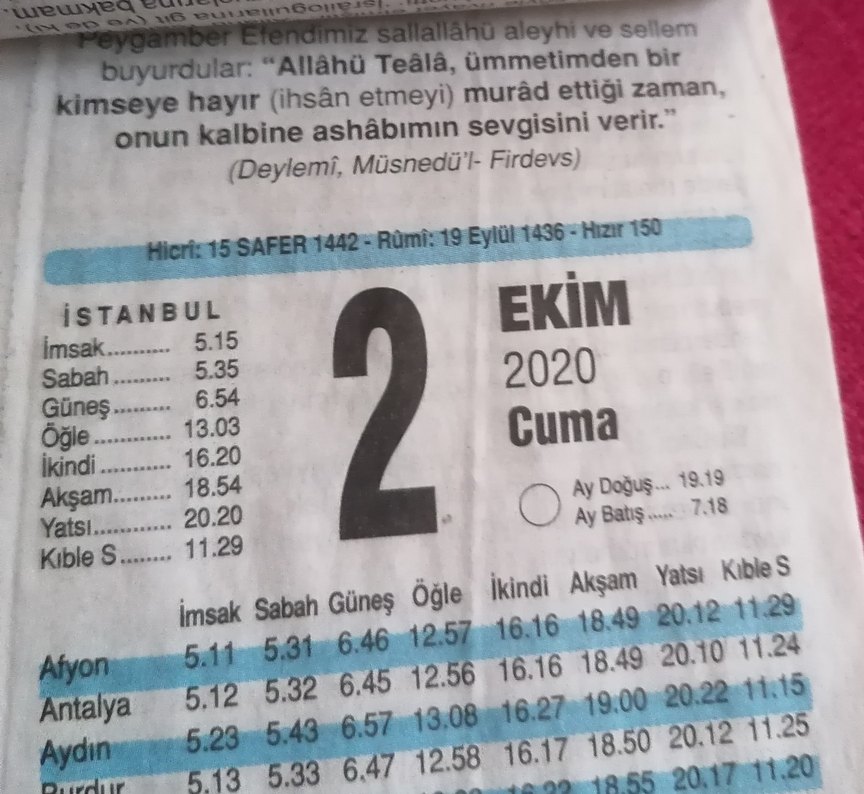 2020 TAKVİM YAPRAKLARI - Görsel 2