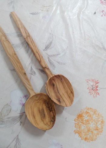 2 ADET EL YAPIMI ZEYTİN AĞACI KAŞIĞI - Görsel 2