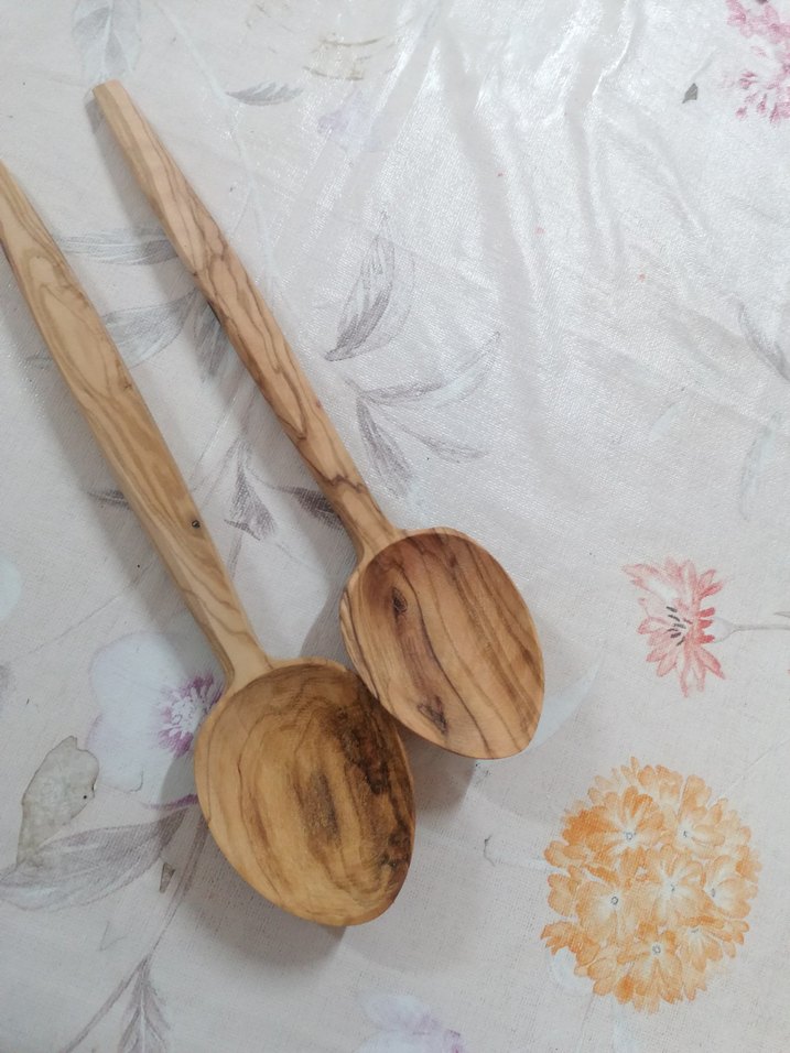 2 ADET EL YAPIMI ZEYTİN AĞACI KAŞIĞI - Görsel 2