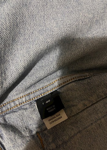 40 Beden Düğmeli Kadın Mavi Denim Ceket