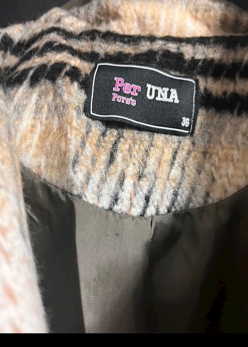 Gri Ekoseli Midi Kadın Kaban - Görsel 3