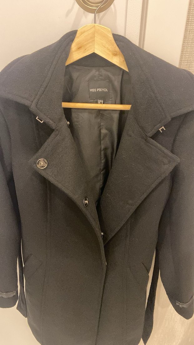 İpekyol Siyah Uzun Kaban 36 beden - Görsel 3