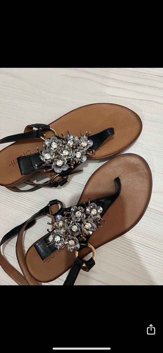 Hotiç siyah taşlı Sandalet 36 no - Görsel 3