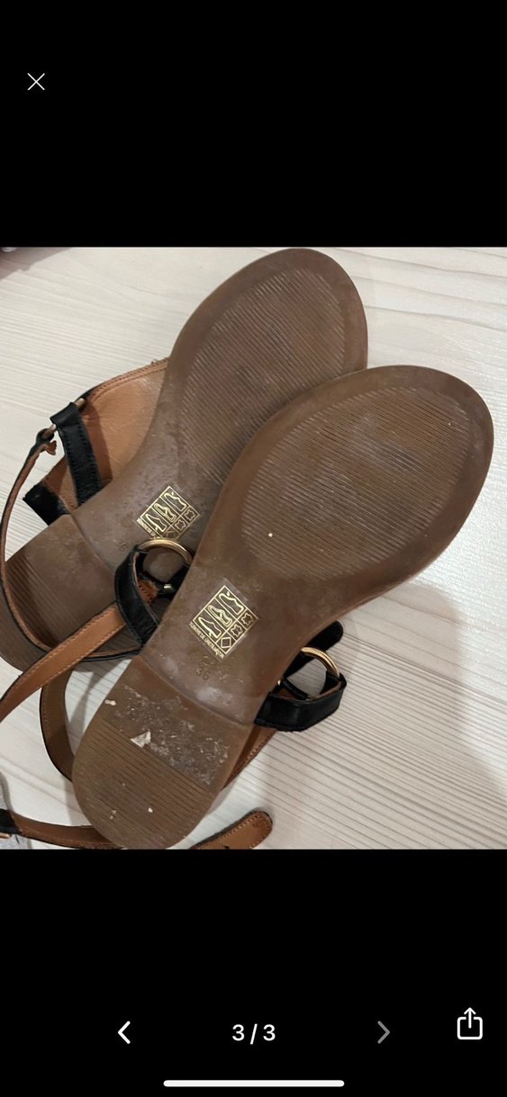 Hotiç siyah taşlı Sandalet 36 no - Görsel 2