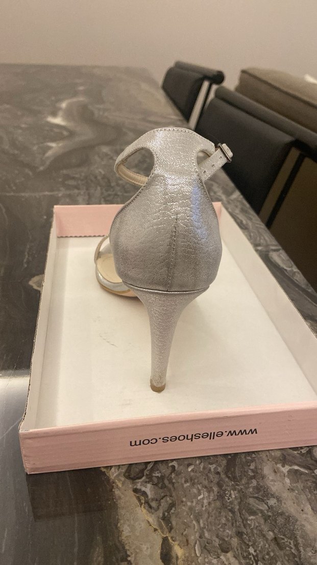 Elle Gümüş İnce Topuklu Abiye Ayakkabı 39 - Görsel 3