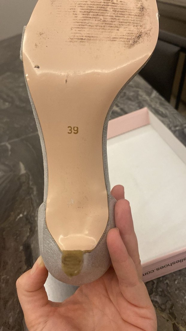 Elle Gümüş İnce Topuklu Abiye Ayakkabı 39 - Görsel 4