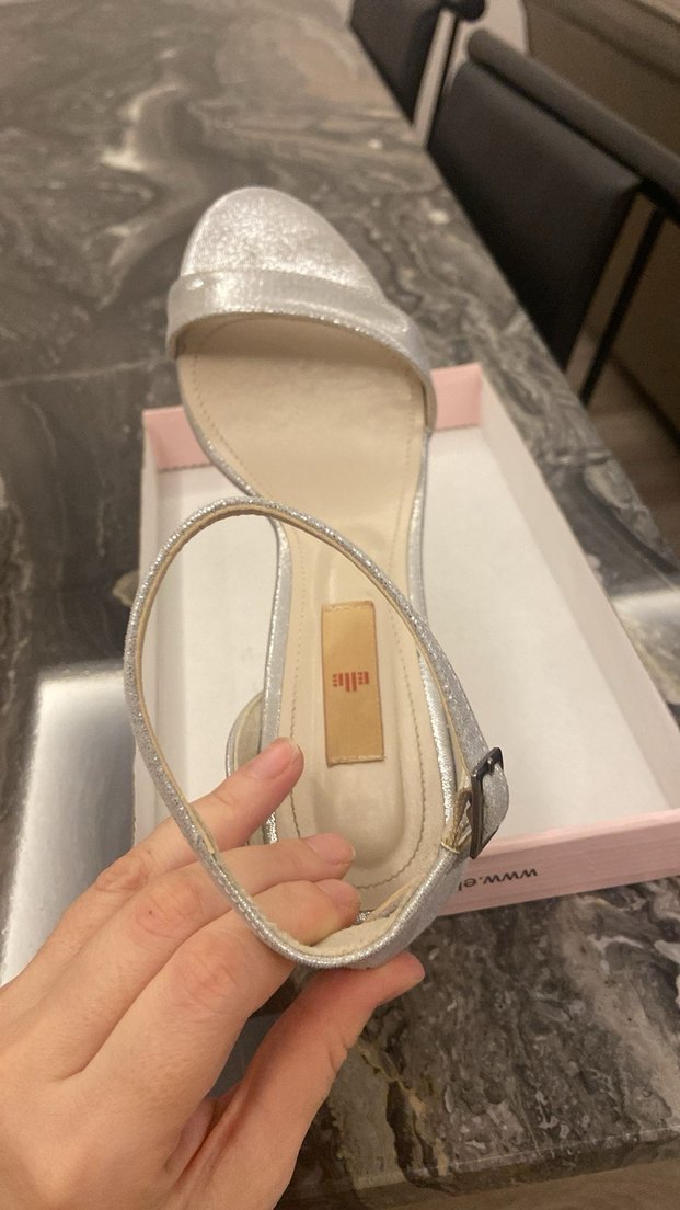 Elle Gümüş İnce Topuklu Abiye Ayakkabı 39 - Görsel 5