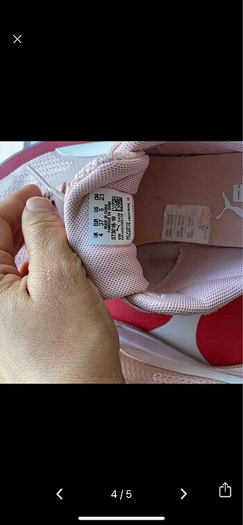 37 Beden pembe Renk Puma pudra 37 no orjinal spor ayakkabı
