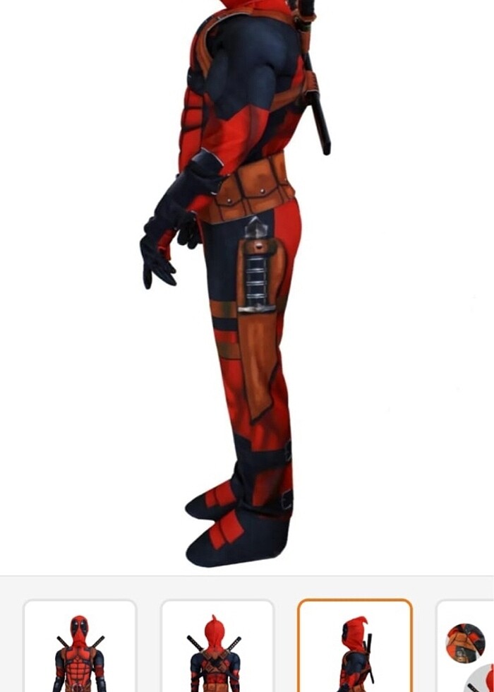 Deadpool çocuk kostümü 7-8 yaş kırmızı - Görsel 3