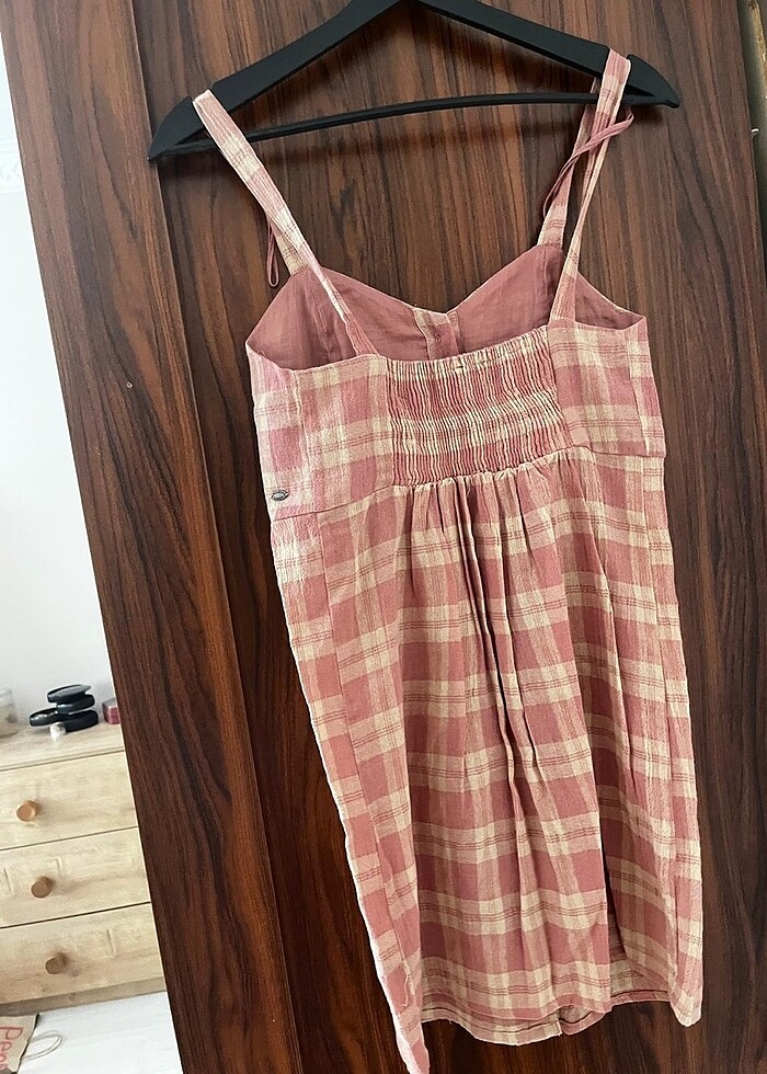 Pullandbear pudra çizgili xs kısa elbise - Görsel 3