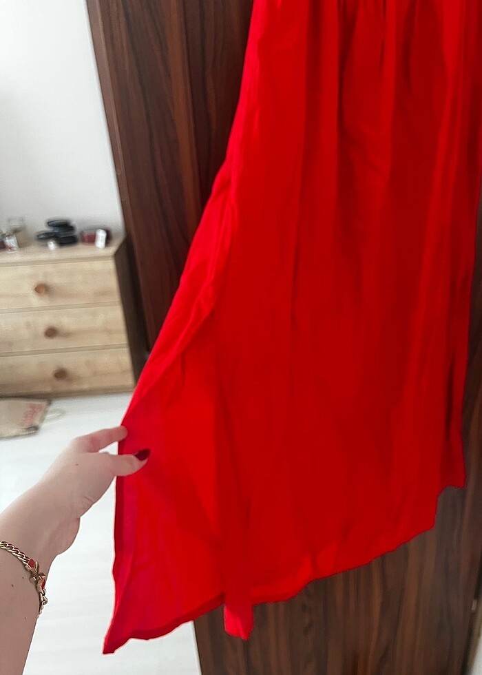 Mango xs narçiçeği uzun elbise - Görsel 3