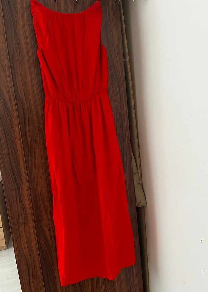 Mango xs narçiçeği uzun elbise - Görsel 4