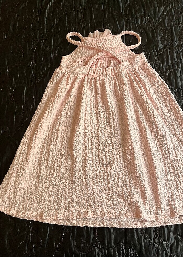 Zara pudra rengi 9 yal elbise - Görsel 2