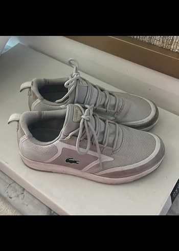 Lacoste Gri-beyaz Bağcıklı Kadın Spor Ayakkabı