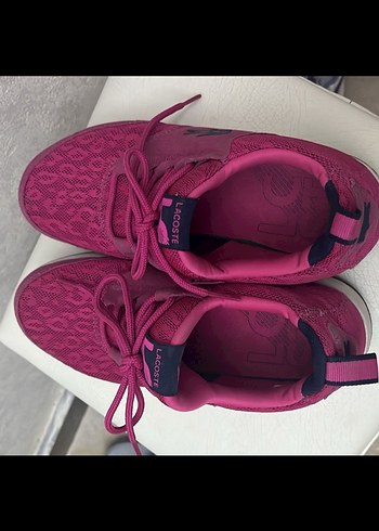 37 Beden pembe Renk Lacoste Pembe Bağcıklı Kadın Spor Ayakkabı