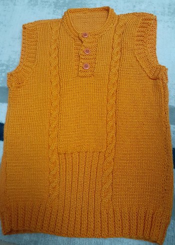 Turuncu çocuk  Triko Boğazlı Süveter - Görsel 4