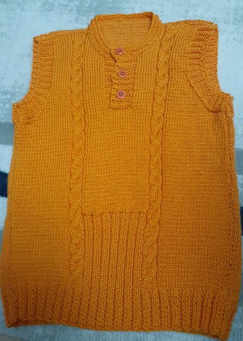 Turuncu çocuk  Triko Boğazlı Süveter - Görsel 5