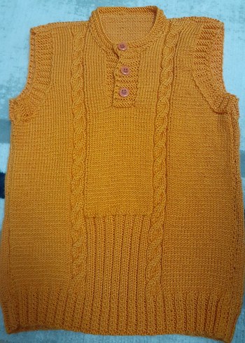 Turuncu çocuk  Triko Boğazlı Süveter - Görsel 3