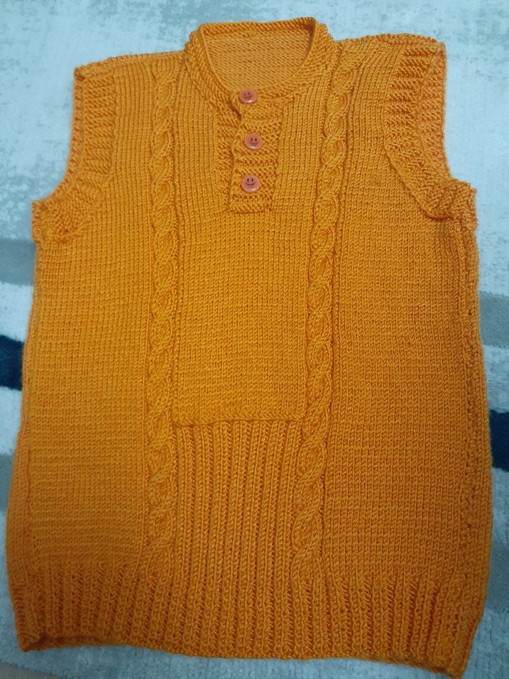 Turuncu çocuk  Triko Boğazlı Süveter - Görsel 4