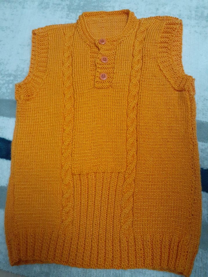 Turuncu çocuk  Triko Boğazlı Süveter - Görsel 5
