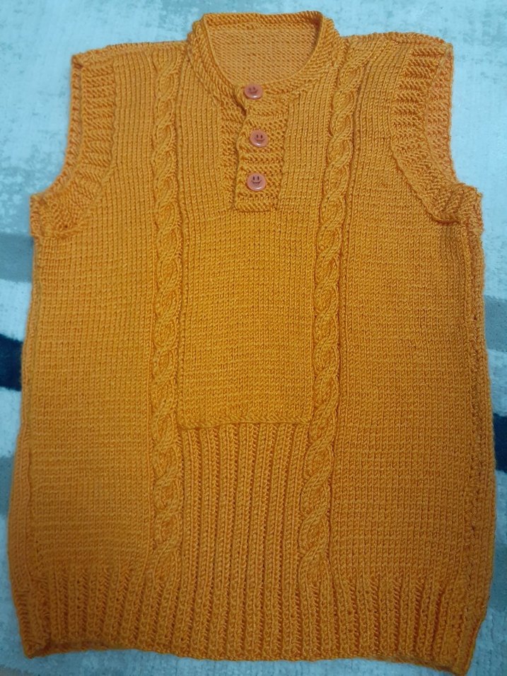Turuncu çocuk  Triko Boğazlı Süveter - Görsel 3
