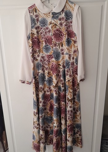 Bohem Çok Renkli Uzun Kollu Uzun Elbise - Görsel 5