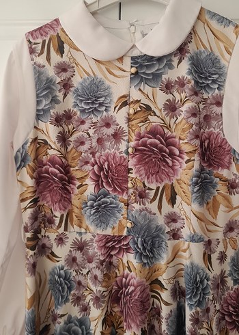 Bohem Çok Renkli Uzun Kollu Uzun Elbise - Görsel 3