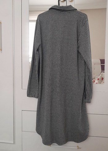 Gri Ekose Desenli Düğmeli  Uzun tunik - Görsel 3