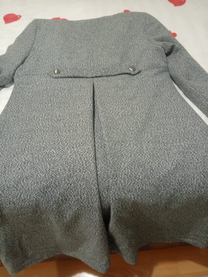 Gri Fermuarlı Kadın Uzun Kollu Kaban - Görsel 3