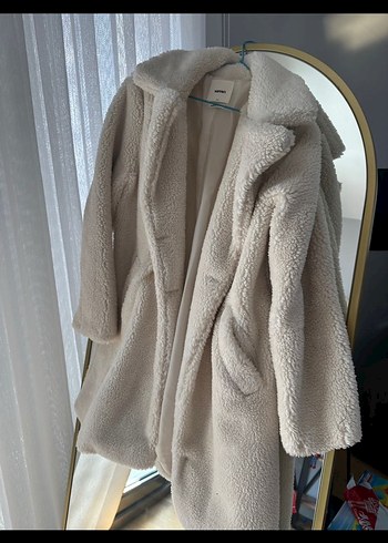 Koton Kadın Bej Midi Peluş Kaban