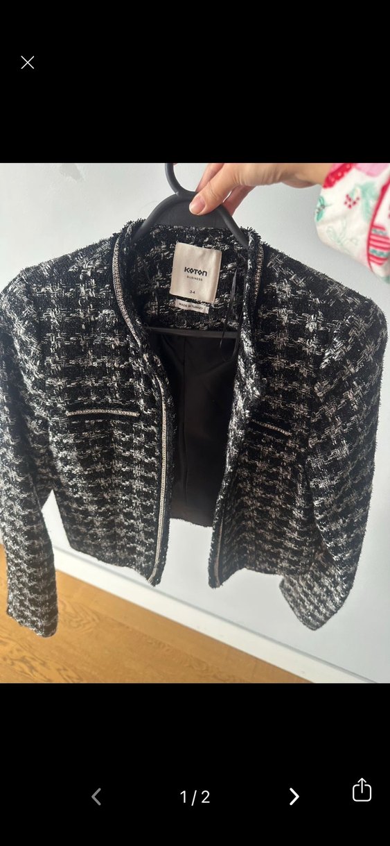 Koton Kadın Gri Midi Fermuarlı Ceket - Görsel 2