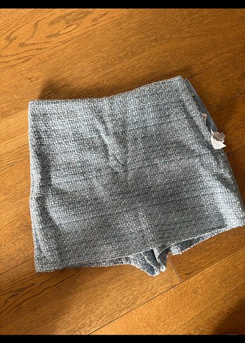 Zara Beyaz Mini Denim Etek - Görsel 2