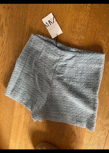 Zara Beyaz Mini Denim Etek - Görsel 3