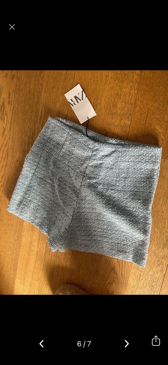 Zara Beyaz Mini Denim Etek - Görsel 3