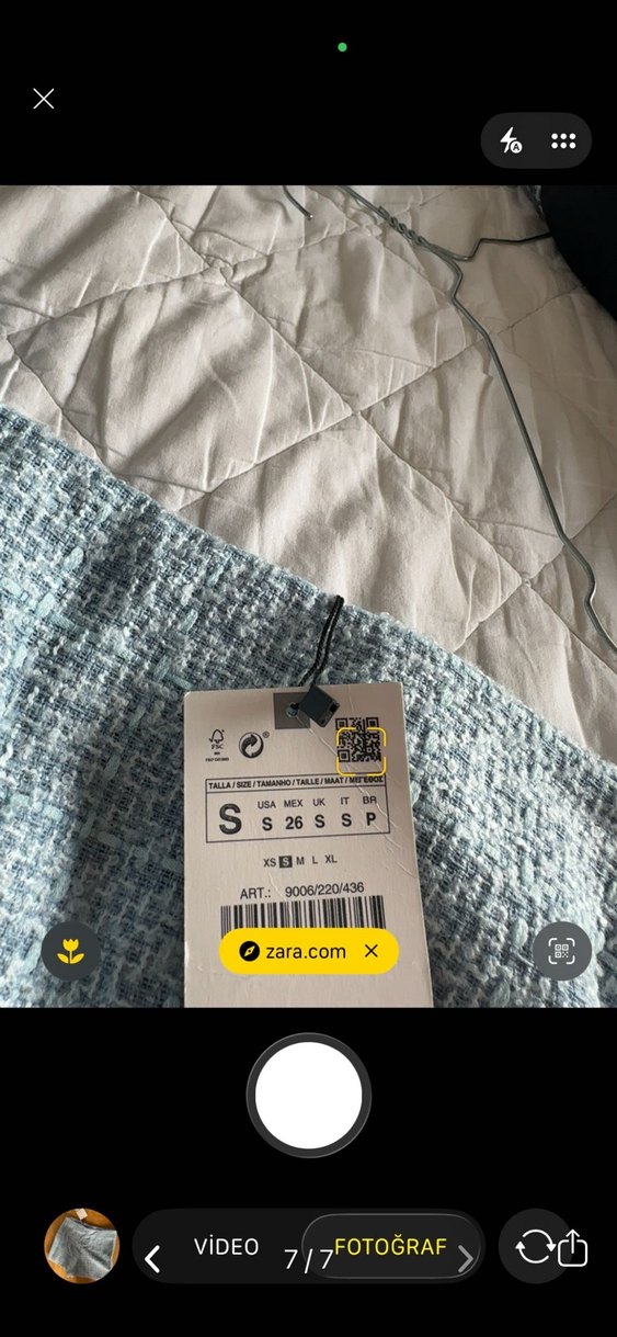 Zara Beyaz Mini Denim Etek - Görsel 4