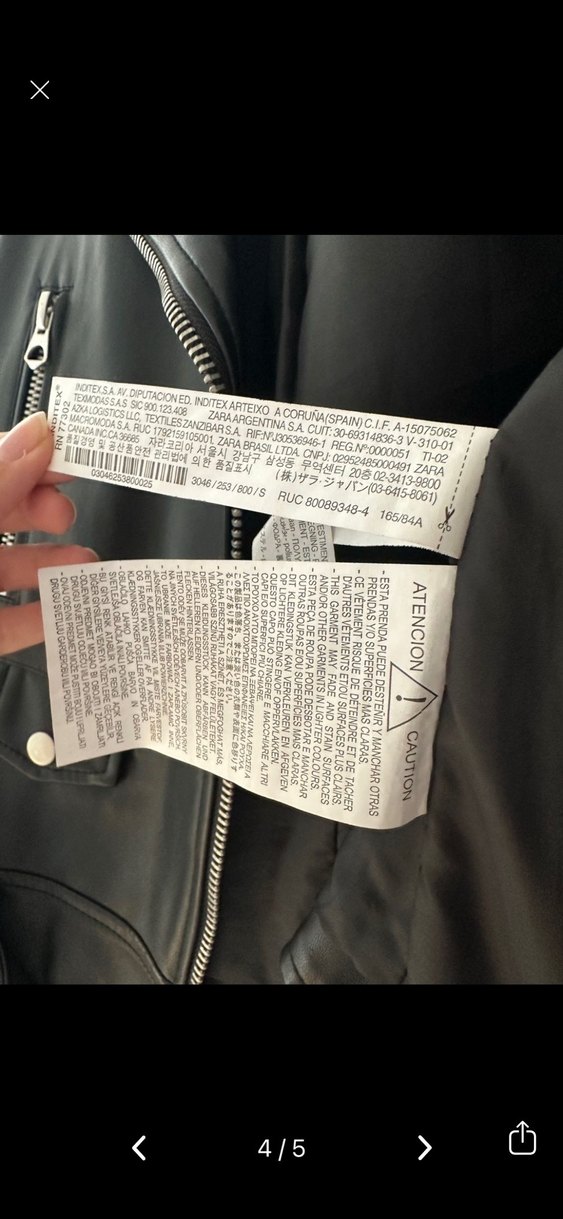 Zara Siyah Deri Biker Ceket - Görsel 2