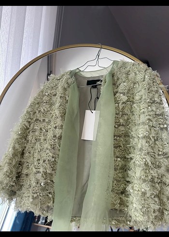 Zara yeşil fiyonk hırka - Görsel 3