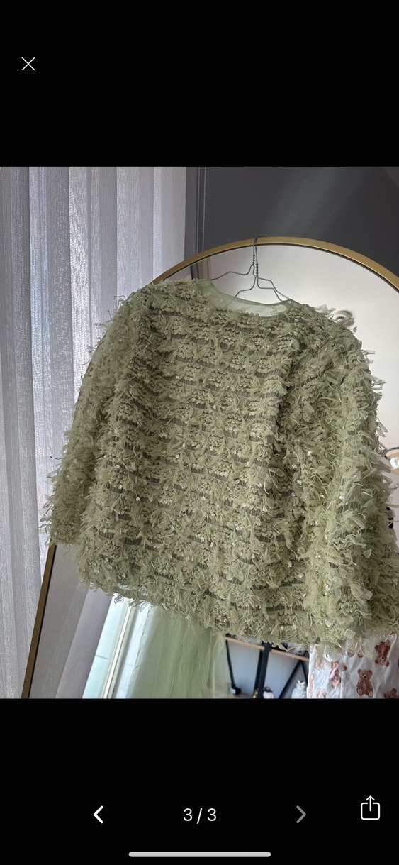 Zara yeşil fiyonk hırka - Görsel 4