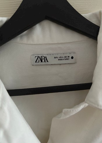 Zara Beyaz Keten Midi Düğmeli Gömlek elbise