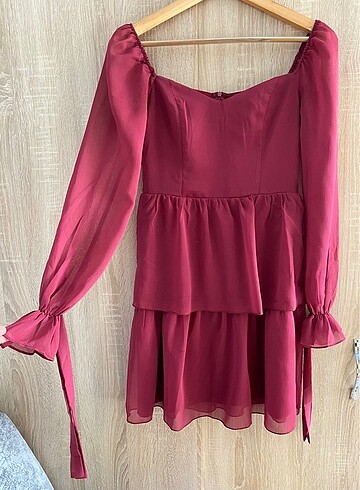Trendyol & Milla bordo şifon elbise